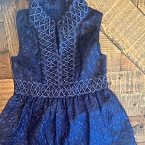 LILLY PULITZER MINI FRANCI BROCADE DRESS SIZE 2T NAVY BLUE